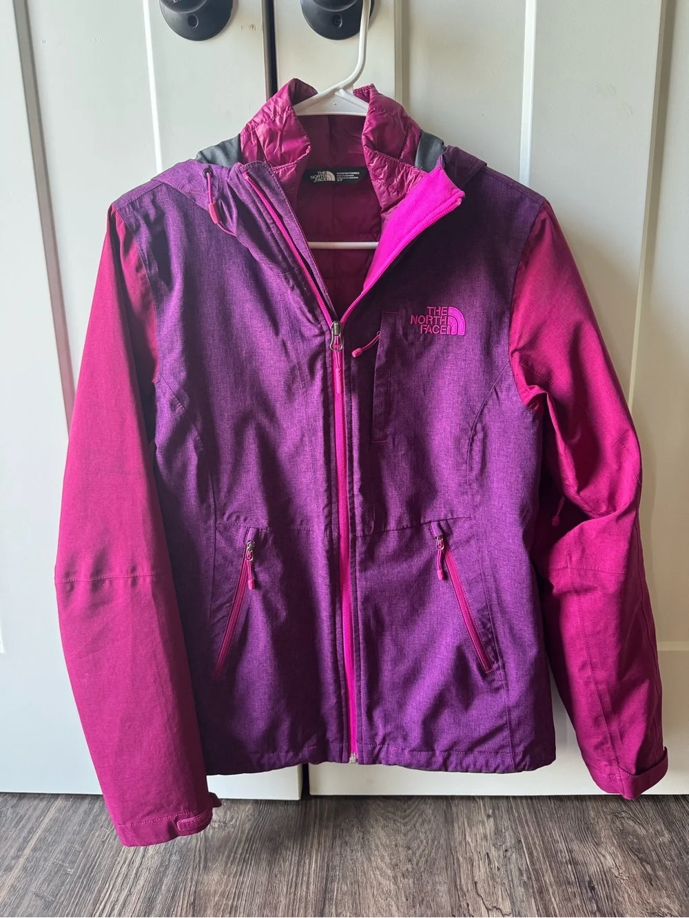The North Face Pink and Purple Ski Jacket with Magenta Snow Pants